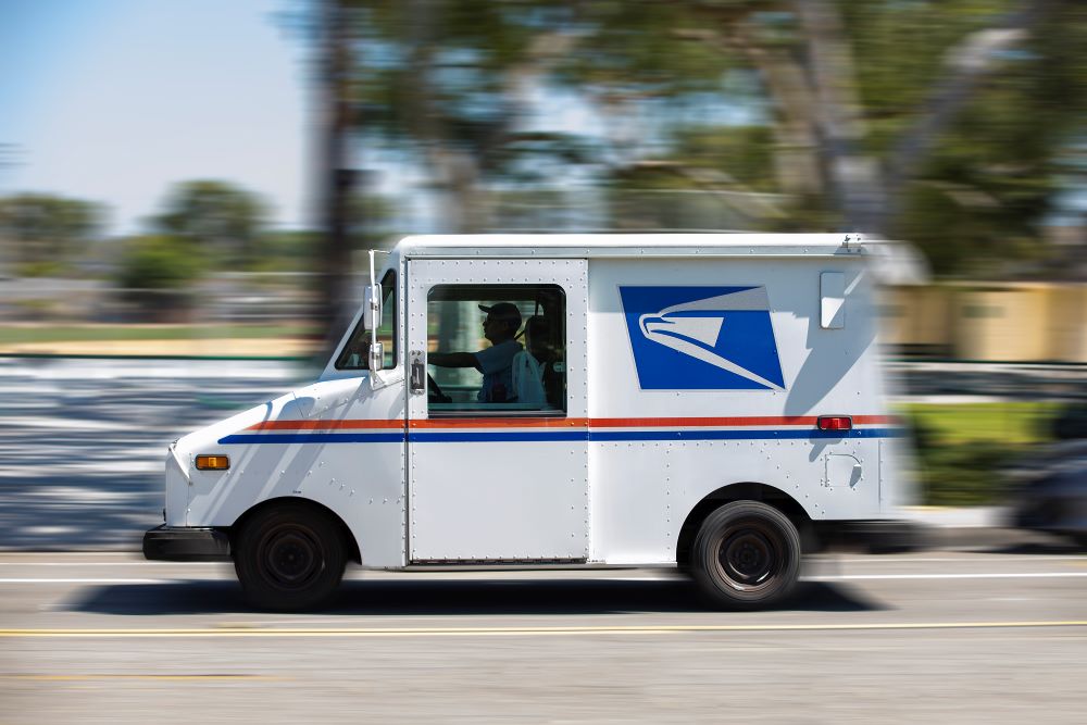 USPS Postal Truck to signify upcoming postal price changes